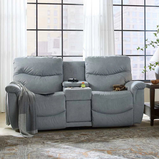 James Power Reclining Loveseat w/ Headrest & Console