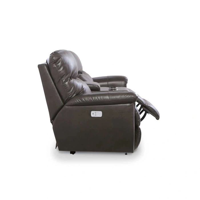 James Power Reclining Loveseat w/ Headrest & Console