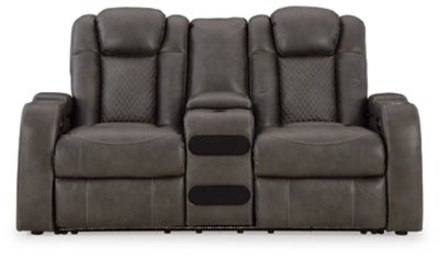 Fyne-Dyme Power Reclining Loveseat with Console - Sigrist Furniture (Sturgis,MI)