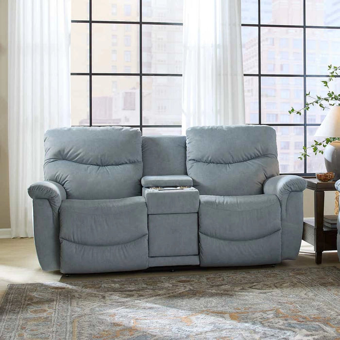 James Power Reclining Loveseat w/ Headrest, Lumbar & Console