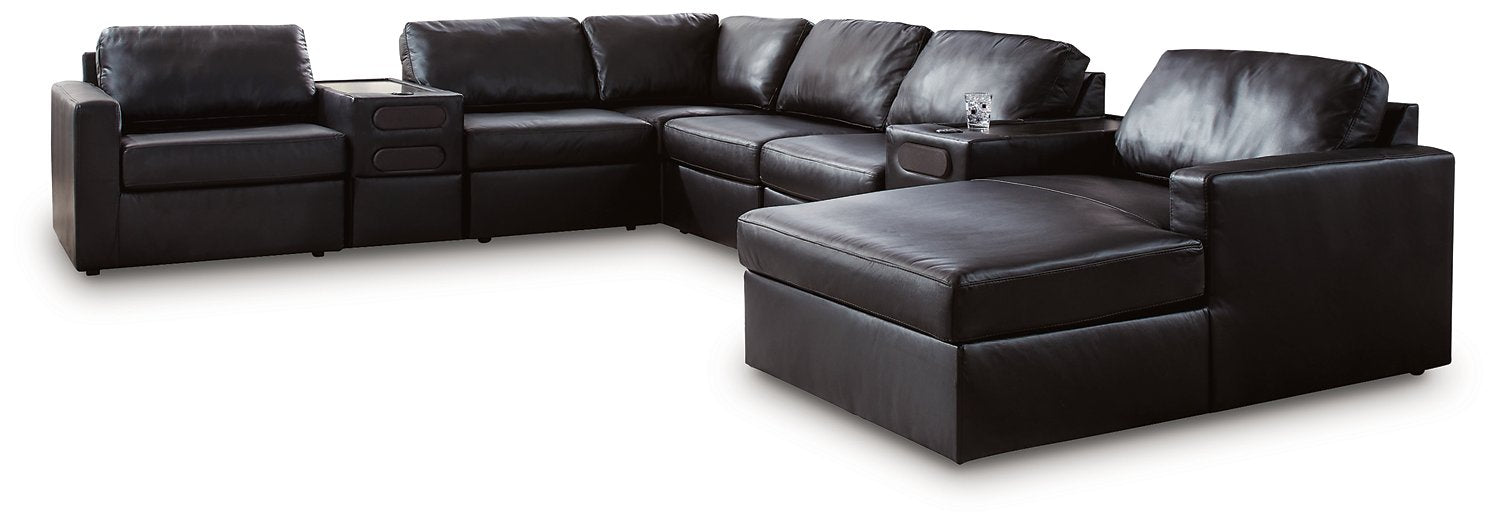 Modmax II Sectional with Chaise and Audio Consoles - Sigrist Furniture (Sturgis,MI)