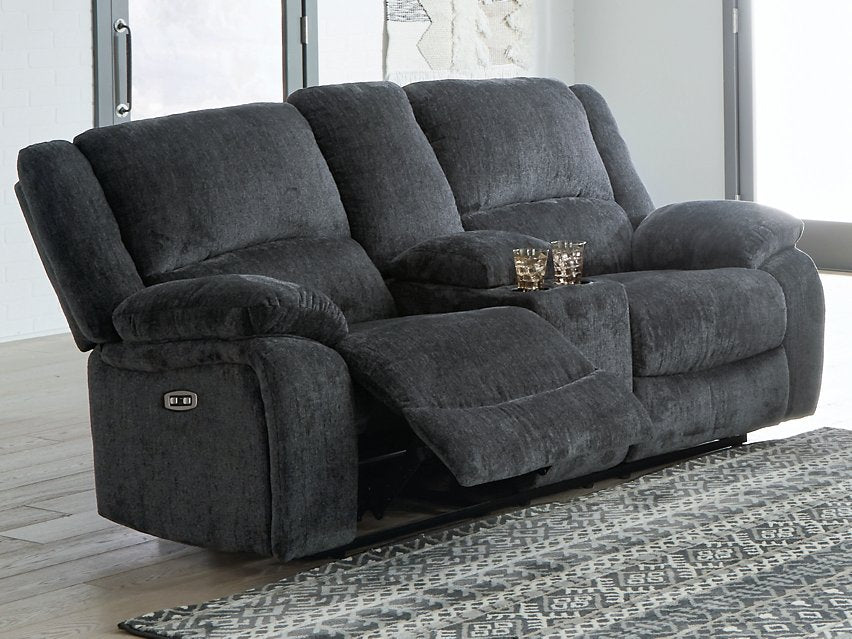 Draycoll Power Reclining Loveseat with Console - Sigrist Furniture (Sturgis,MI)