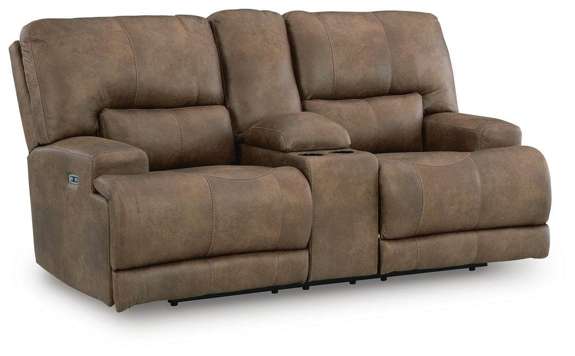 Beckley Place Power Reclining Loveseat with Console - Sigrist Furniture (Sturgis,MI)