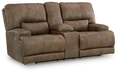 Beckley Place Power Reclining Loveseat with Console - Sigrist Furniture (Sturgis,MI)