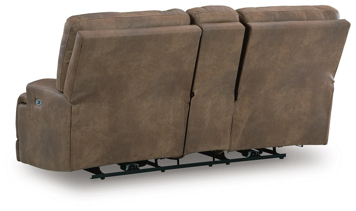 Beckley Place Power Reclining Loveseat with Console - Sigrist Furniture (Sturgis,MI)