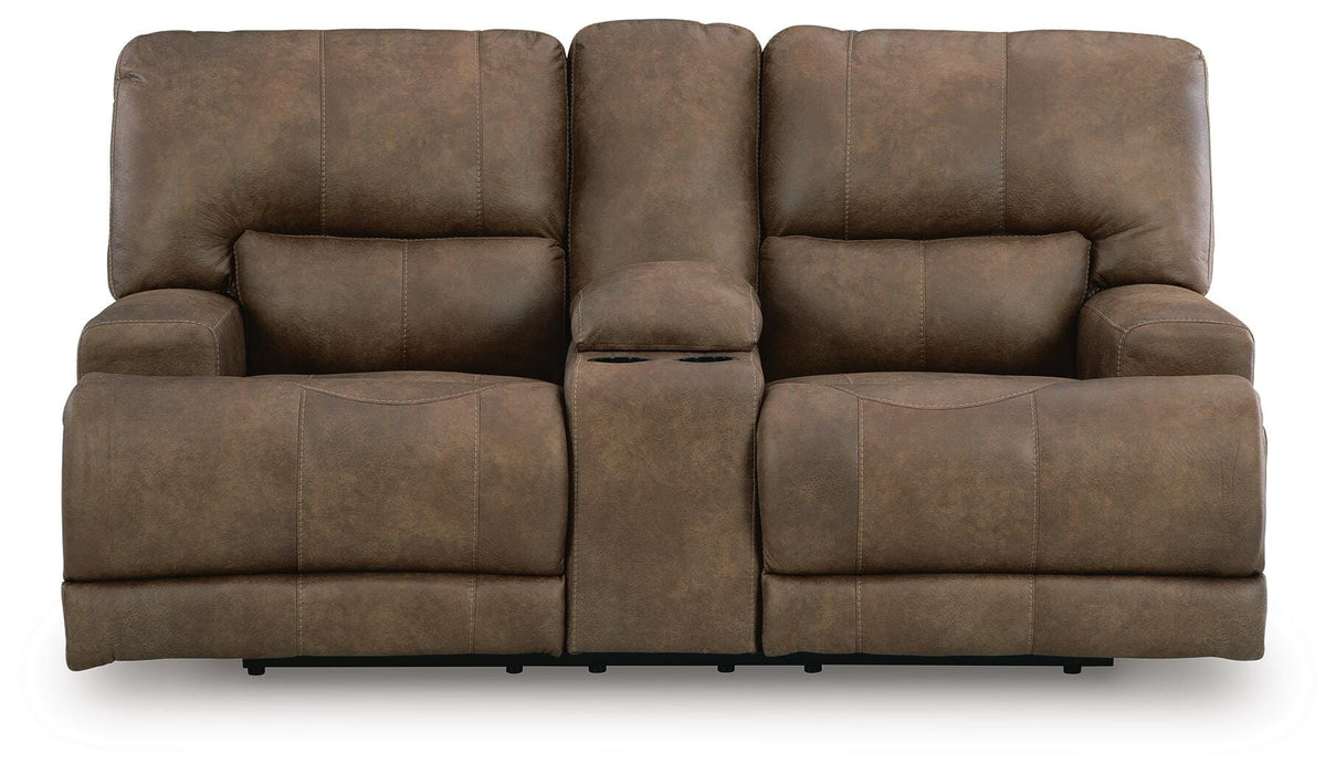 Beckley Place Power Reclining Loveseat with Console - Sigrist Furniture (Sturgis,MI)