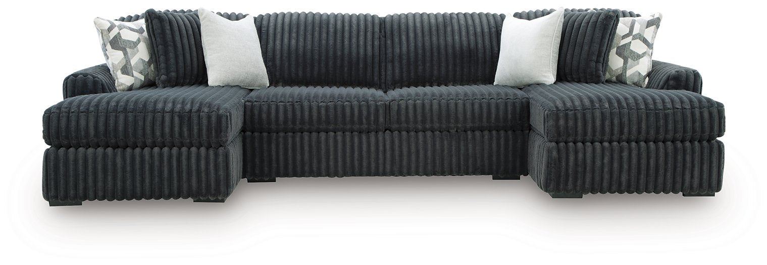 Midnight-Madness Double Chaise 3-Piece Sectional - Sigrist Furniture (Sturgis,MI)