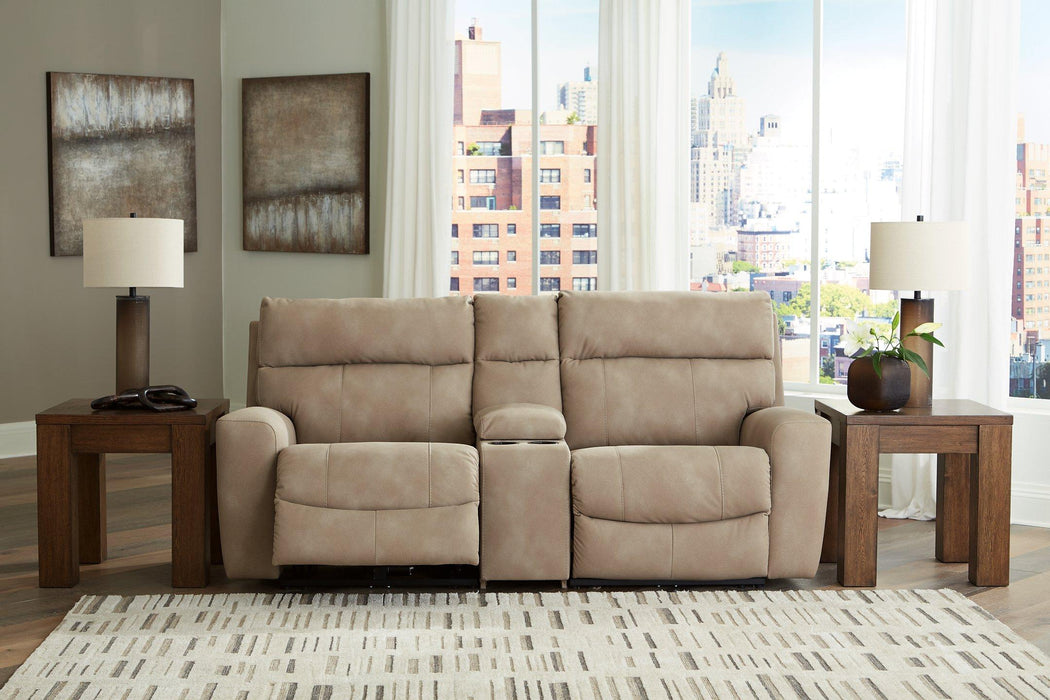 Next-Gen DuraPella Power Reclining Sectional Loveseat with Console - Sigrist Furniture (Sturgis,MI)