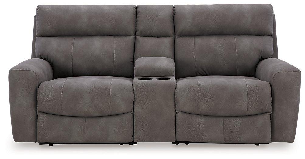 Next-Gen DuraPella Power Reclining Sectional Loveseat with Console - Sigrist Furniture (Sturgis,MI)