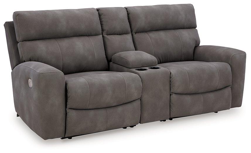 Next-Gen DuraPella Power Reclining Sectional Loveseat with Console - Sigrist Furniture (Sturgis,MI)