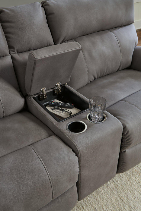 Next-Gen DuraPella Power Reclining Sectional Loveseat with Console - Sigrist Furniture (Sturgis,MI)