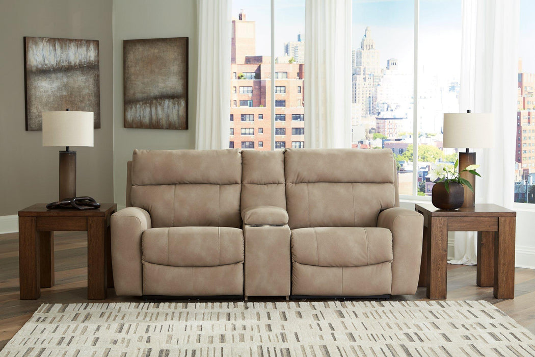 Next-Gen DuraPella Power Reclining Sectional Loveseat with Console - Sigrist Furniture (Sturgis,MI)