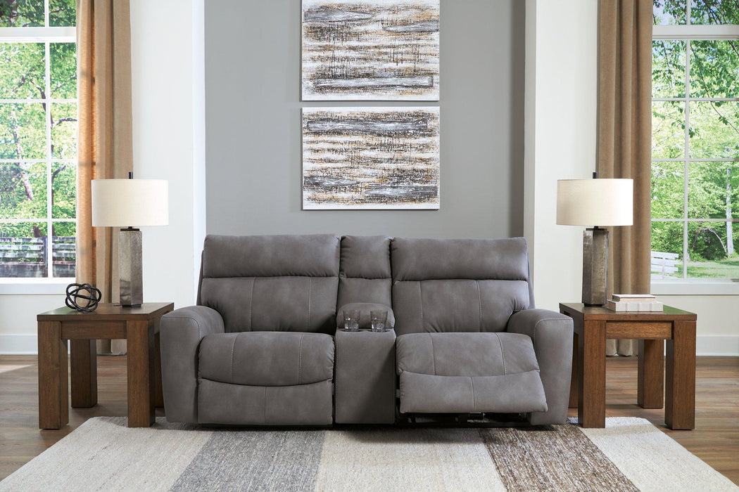 Next-Gen DuraPella Power Reclining Sectional Loveseat with Console - Sigrist Furniture (Sturgis,MI)