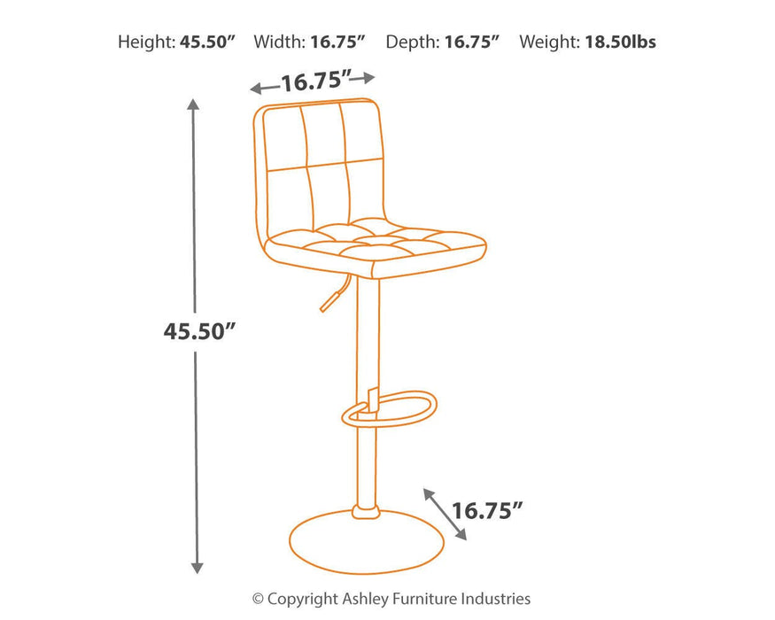 Bellatier Adjustable Height Bar Stool - Sigrist Furniture (Sturgis,MI)