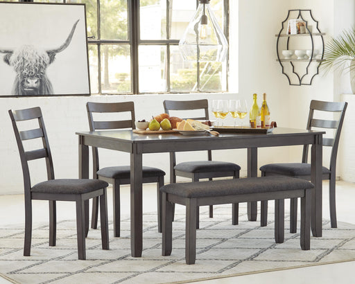 Bridson Dining Table and Chairs with Bench (Set of 6) - Sigrist Furniture (Sturgis,MI)