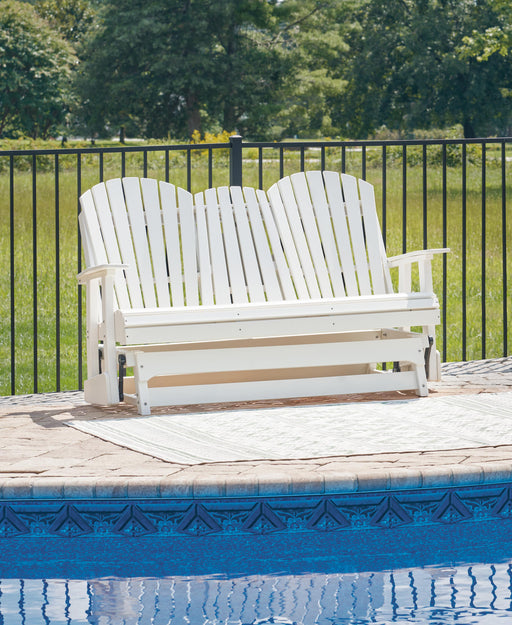Hyland wave Outdoor Glider Loveseat - Sigrist Furniture (Sturgis,MI)
