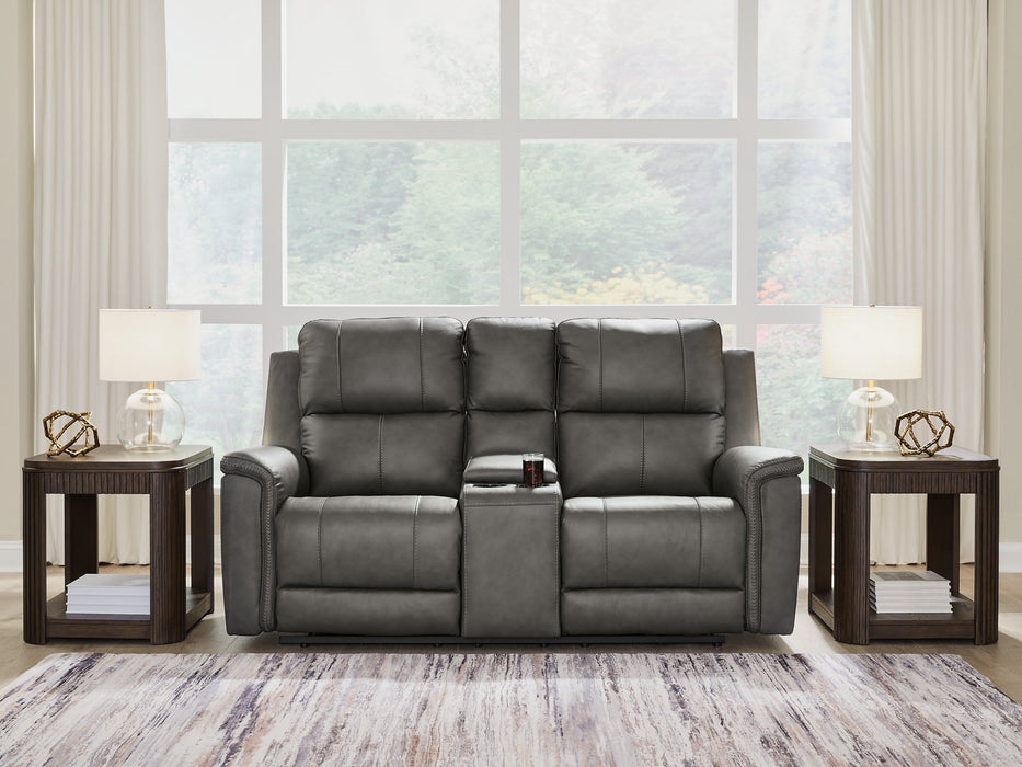 Bleckley Power Reclining Loveseat with Console - Sigrist Furniture (Sturgis,MI)