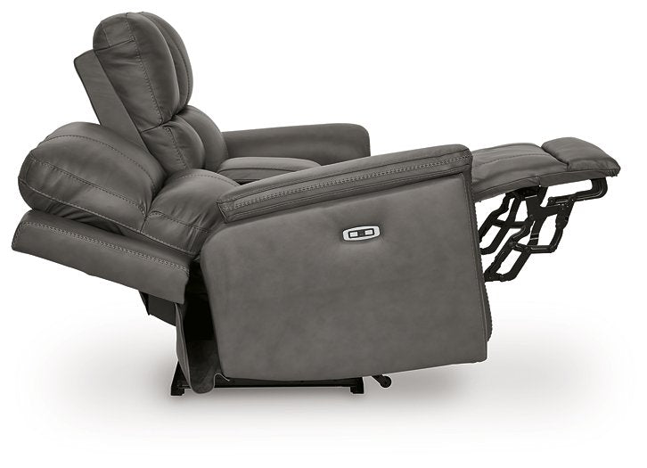 Bleckley Power Reclining Loveseat with Console - Sigrist Furniture (Sturgis,MI)