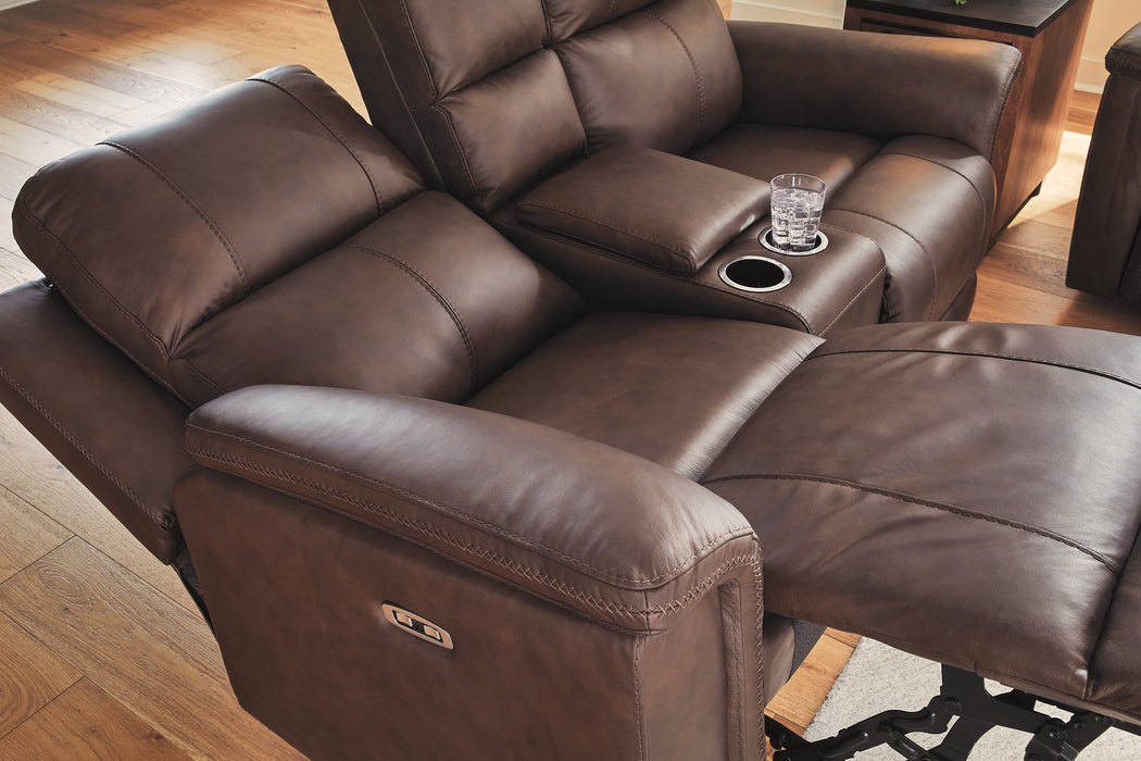 Bleckley Power Reclining Loveseat with Console - Sigrist Furniture (Sturgis,MI)