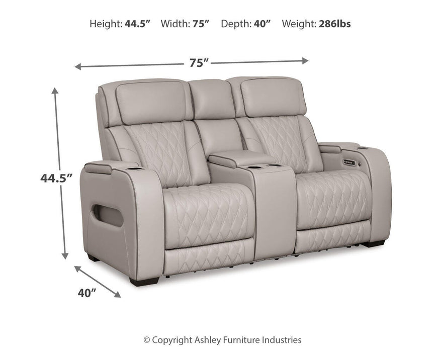 Boyington Power Reclining Loveseat with Console - Sigrist Furniture (Sturgis,MI)