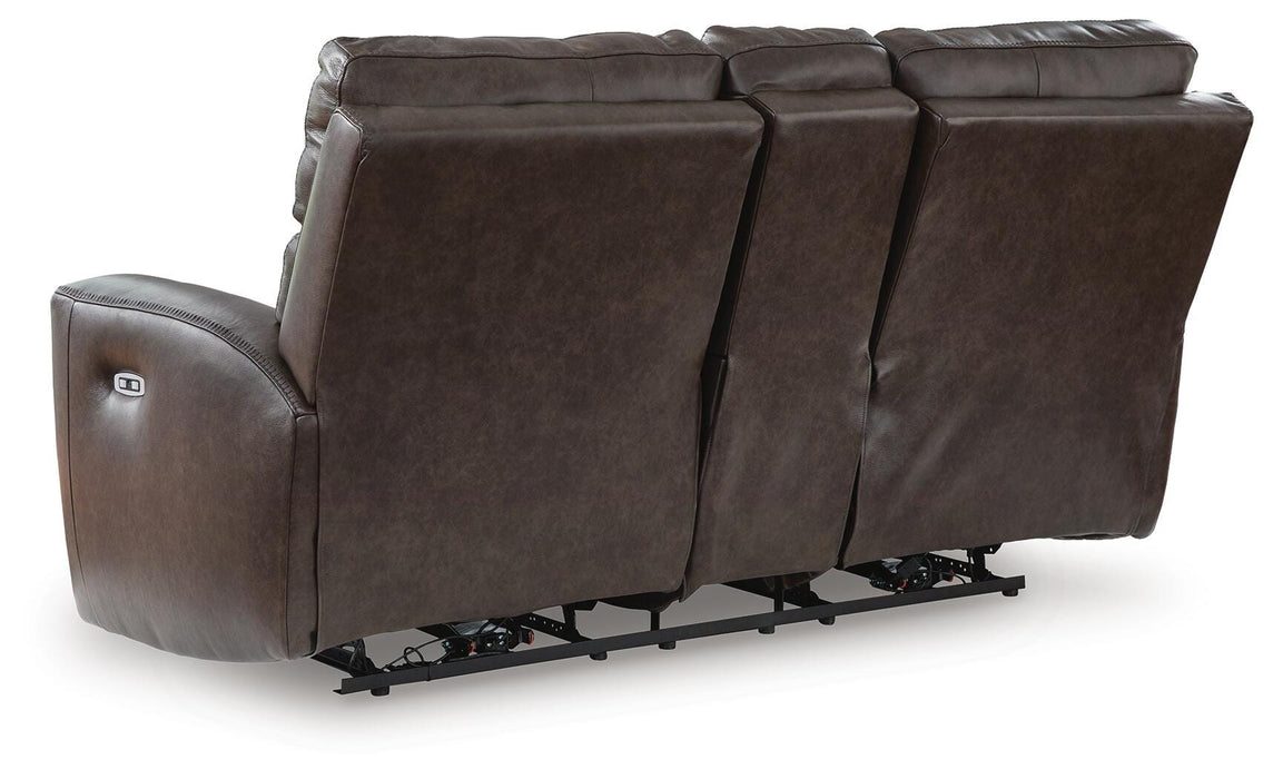 Crossplex Power Reclining Loveseat with Console - Sigrist Furniture (Sturgis,MI)
