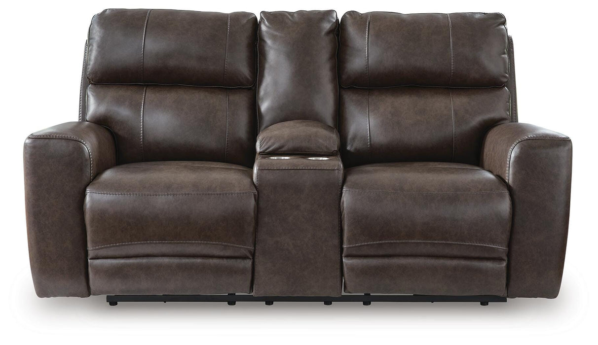 Crossplex Power Reclining Loveseat with Console - Sigrist Furniture (Sturgis,MI)