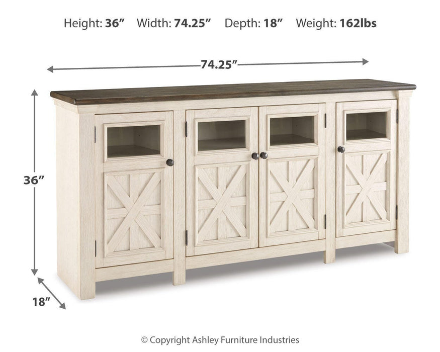 Bolanburg 74" TV Stand - Sigrist Furniture (Sturgis,MI)