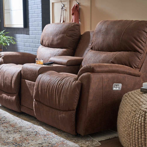 Trouper Power Reclining Loveseat w/ Headrest & Console