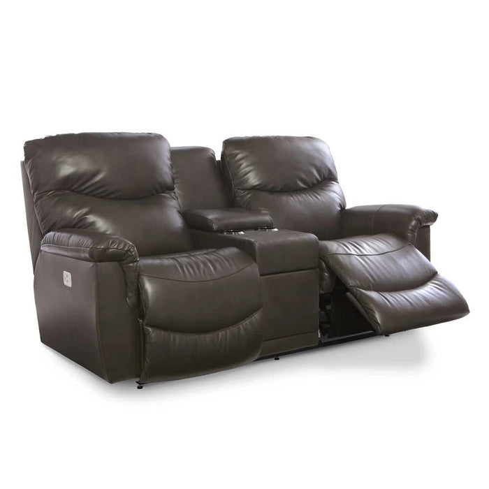 James Power Reclining Loveseat w/ Headrest & Console