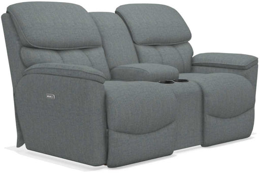 La-Z-Boy Kipling Stonewash La-Z-Time Power Reclining Loveseat With Console - Sigrist Furniture (Sturgis,MI)