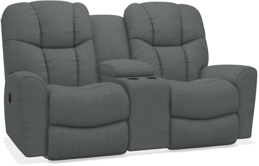 La-Z-Boy Rori Grey Reclining Loveseat w/ Console - Sigrist Furniture (Sturgis,MI)