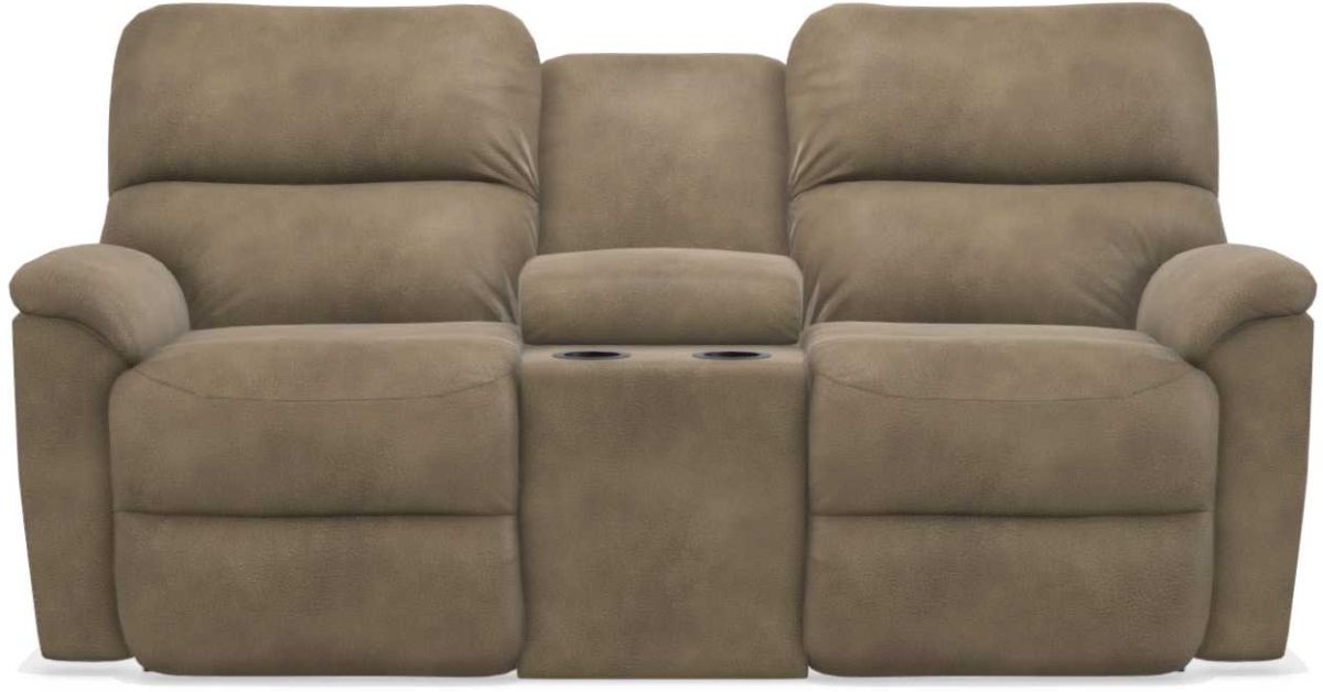 La-Z-Boy Brooks Mushroom Reclining Loveseat With Console - Sigrist Furniture (Sturgis,MI)