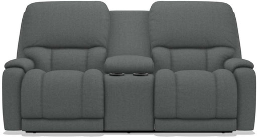 La-Z-Boy Greyson Grey Power Reclining Loveseat with Headrest And Console - Sigrist Furniture (Sturgis,MI)