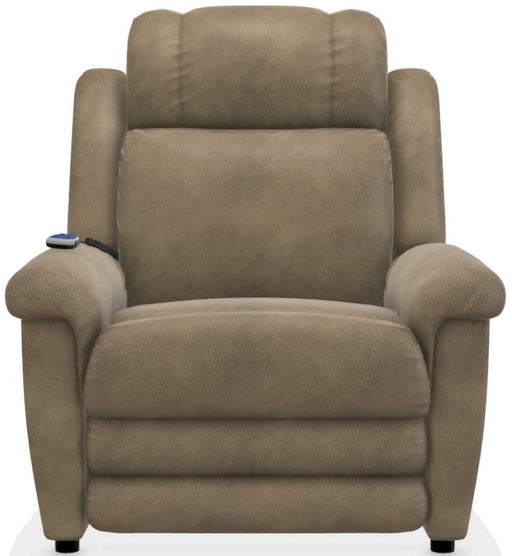 La-Z-Boy Clayton Mushroom Gold Power Lift Recliner with Massage and Heat - Sigrist Furniture (Sturgis,MI)