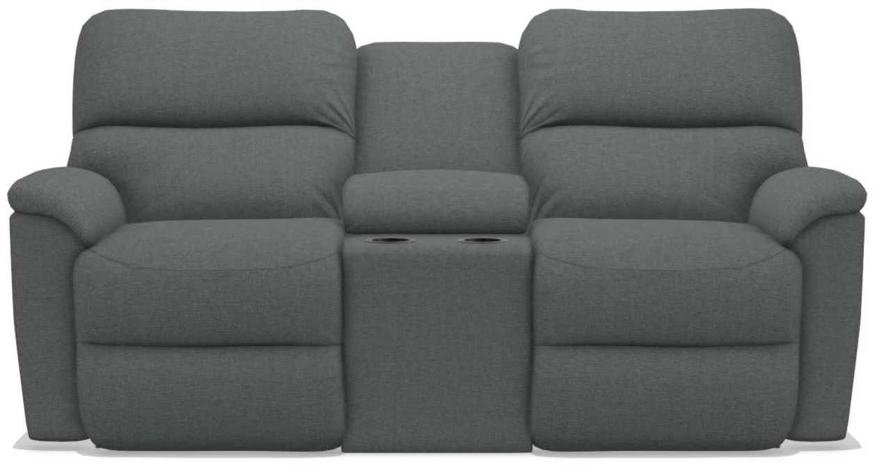 La-Z-Boy Brooks Grey Power Reclining Loveseat with Headrest and Console