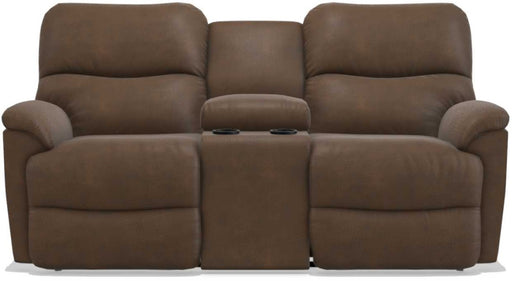 La-Z-Boy Trouper PowerRecline La-Z-Time Whiskey Reclining Loveseat with Headrest and Console - Sigrist Furniture (Sturgis,MI)