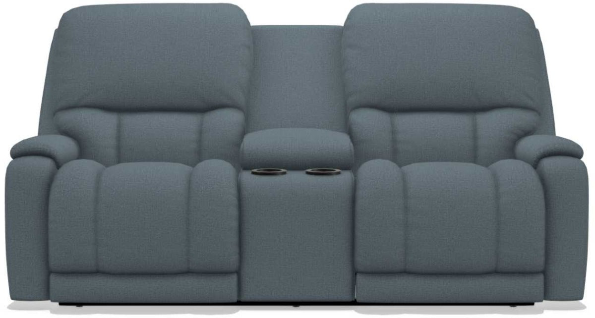 La-Z-Boy Greyson Denim Power Reclining Loveseat with Headrest And Console - Sigrist Furniture (Sturgis,MI)