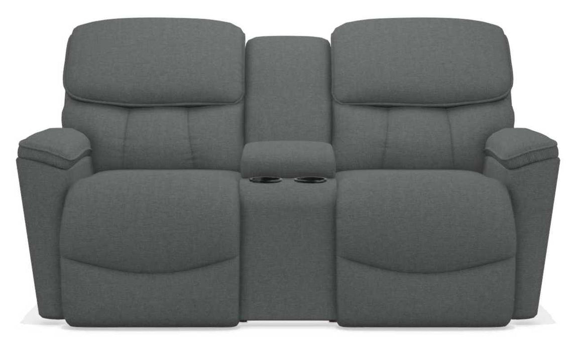 La-Z-Boy Kipling Grey Power Reclining Loveseat With Console - Sigrist Furniture (Sturgis,MI)