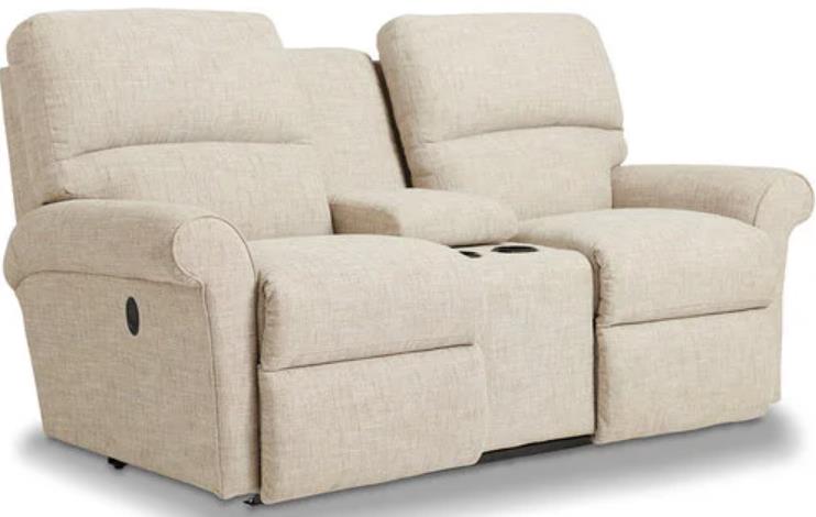 La-Z-Boy Robin Taupe Reclining Loveseat with Console