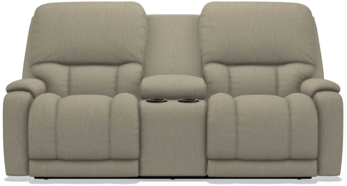 La-Z-Boy Greyson Teak Power Reclining Loveseat with Headrest And Console - Sigrist Furniture (Sturgis,MI)