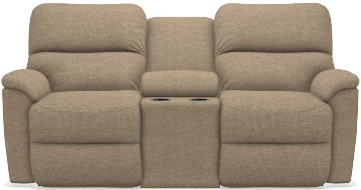 La-Z-Boy Brooks Wheat Power Reclining Loveseat With Headrest & Console - Sigrist Furniture (Sturgis,MI)