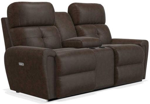 La-Z-Boy Douglas Walnut La-Z-Time Full Power Reclining Loveseat With Console - Sigrist Furniture (Sturgis,MI)